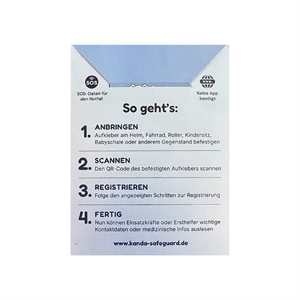 Kanda SafeGuard, Notfall-QR-Sticker-Set (3 Stück) Kanda SafeGuard, Notfall-QR-Sticker-Set (3 Stück)